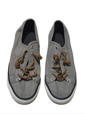 Sperry Top-Sider Women’s Seacoast Canvas Sneakers - Gray/Charcoal Sz 8